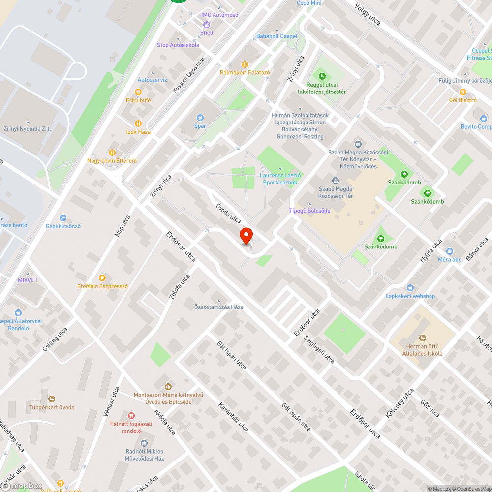 Óvoda utca 8. szemét bejelentés helye