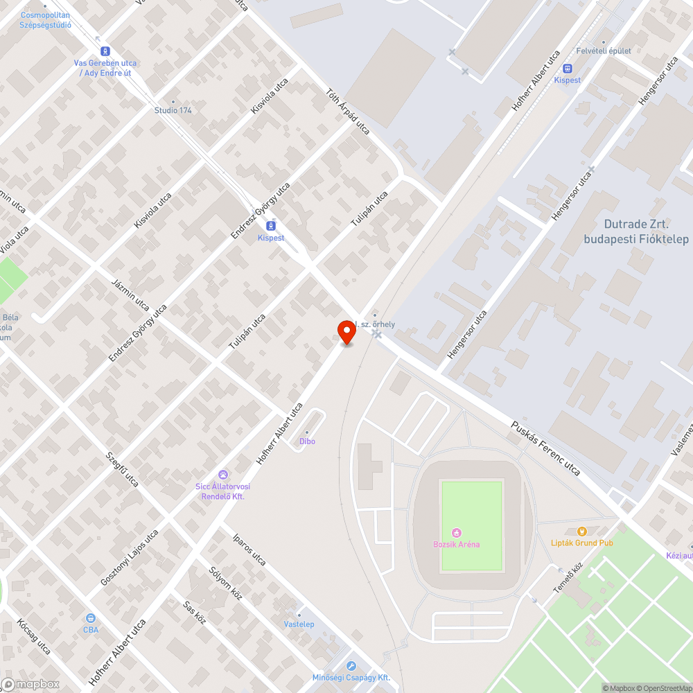 Csúszásveszélyes megálló bejelentés helye