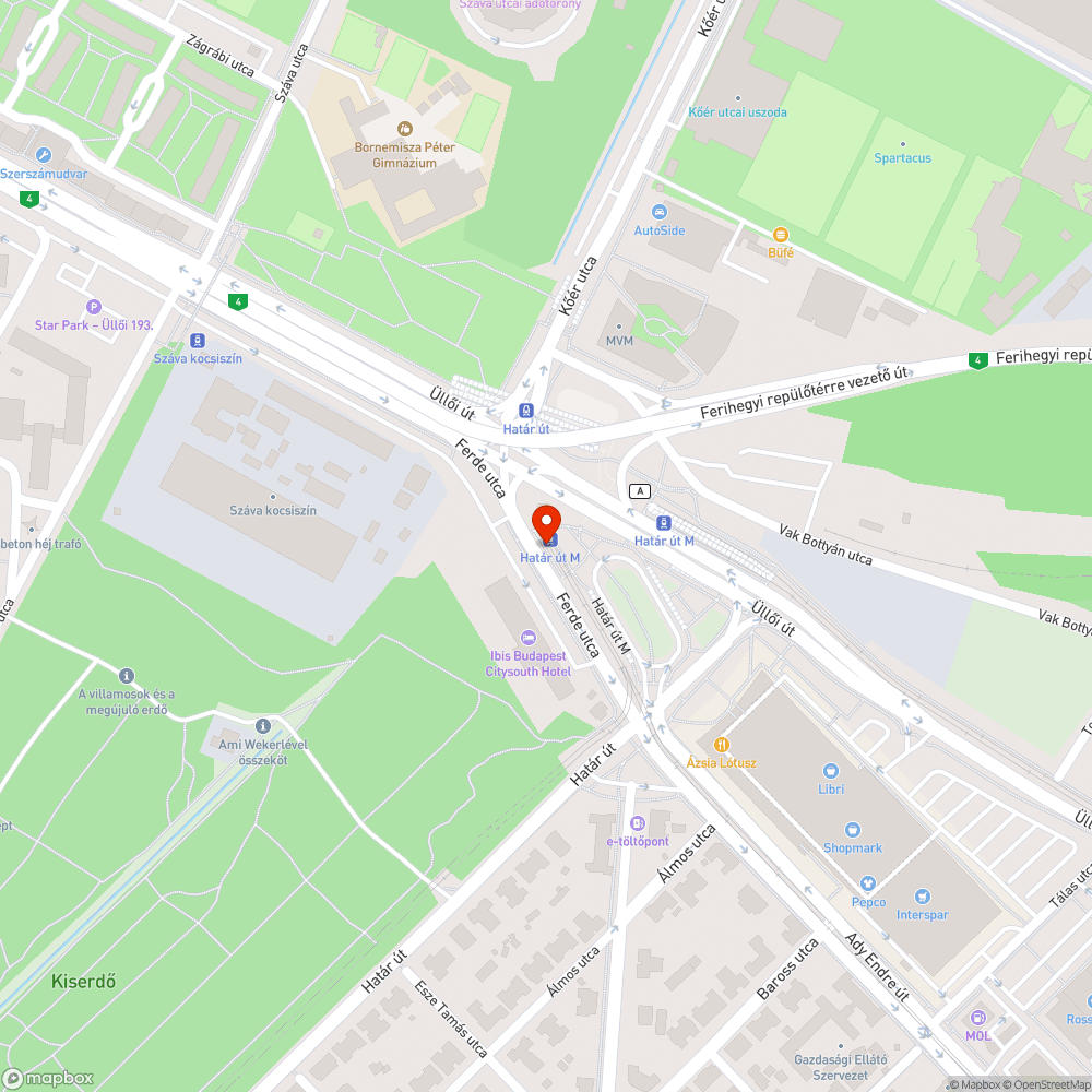 Sötétség a Határ úton bejelentés helye