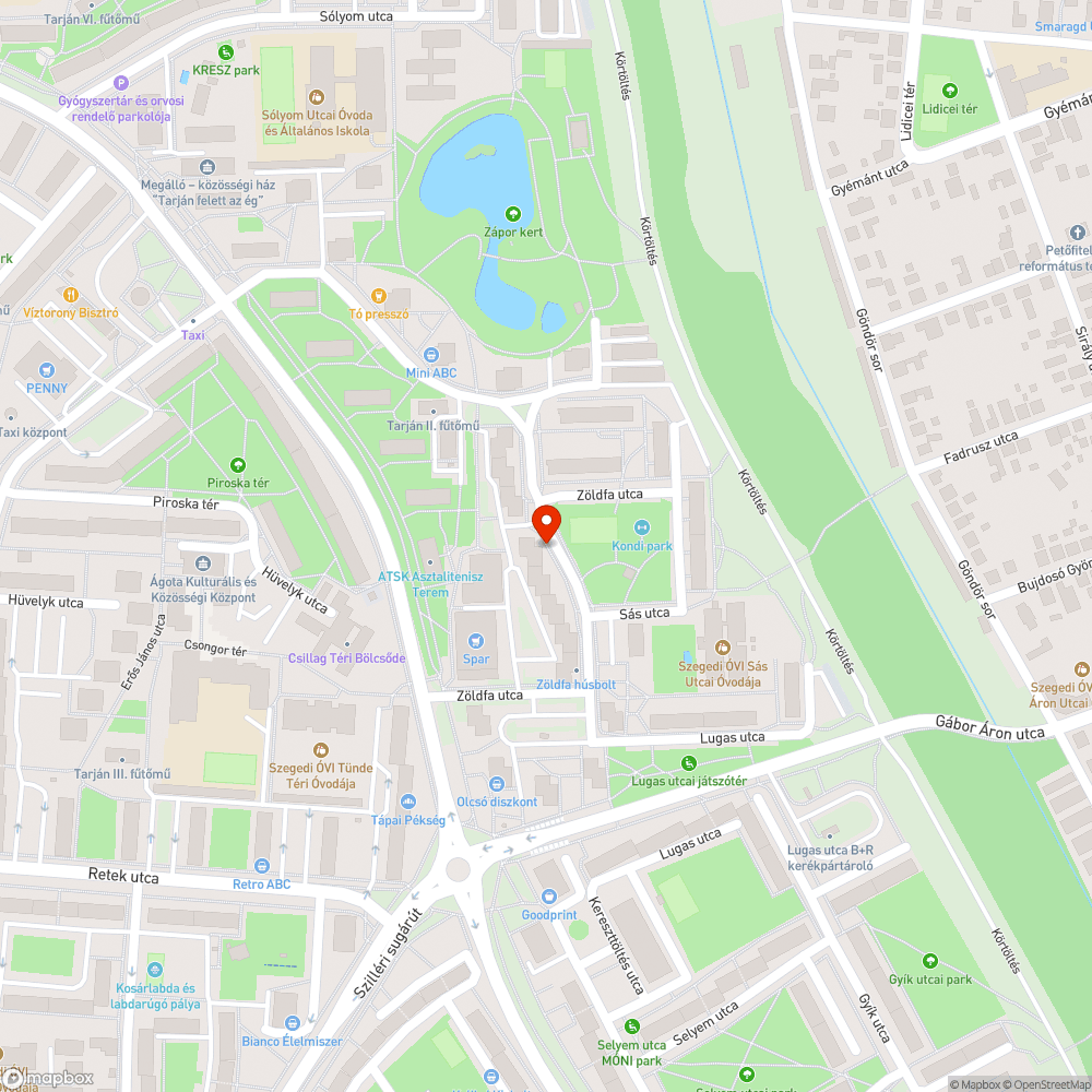 Autógumik a zöldövezetben - Zöldfa utca 10. bejelentés helye