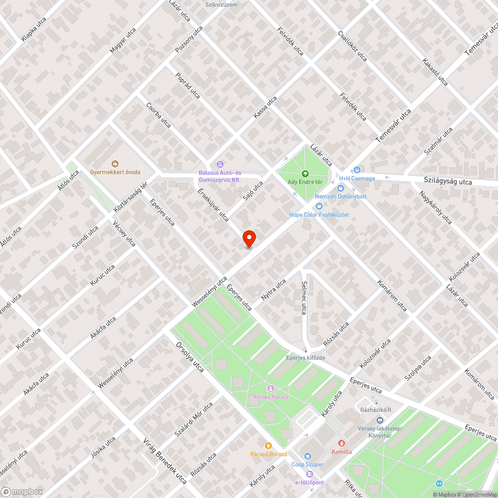 Kiégett lámpa bejelentés helye