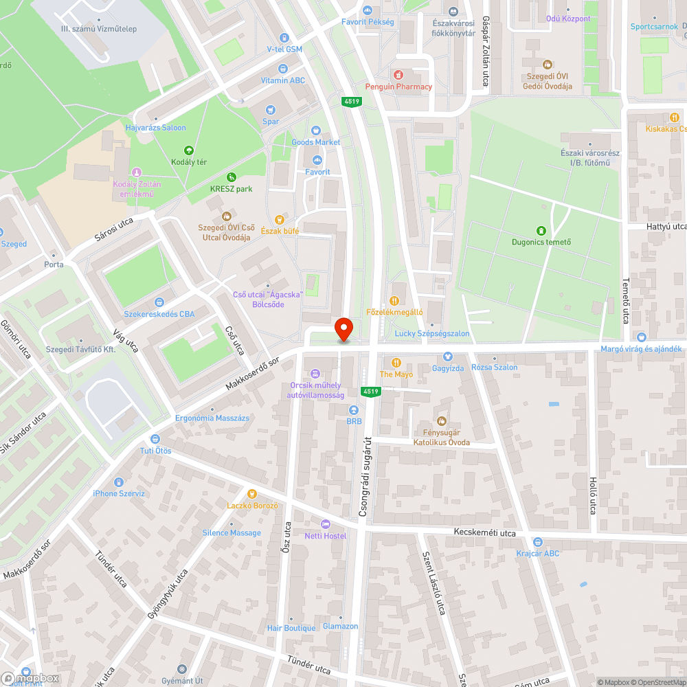 Kidöntött poller - Csongrádi sgt. bejelentés helye