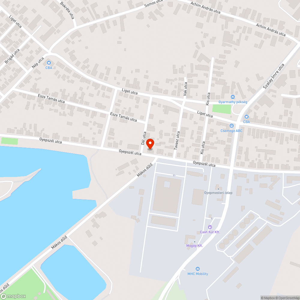 Utcai kút bejelentés helye