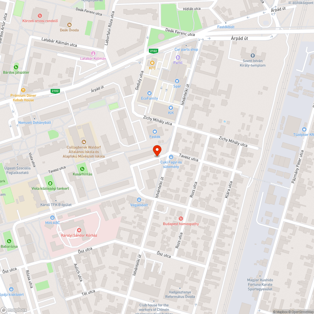 Elhagyott jármű bejelentés helye