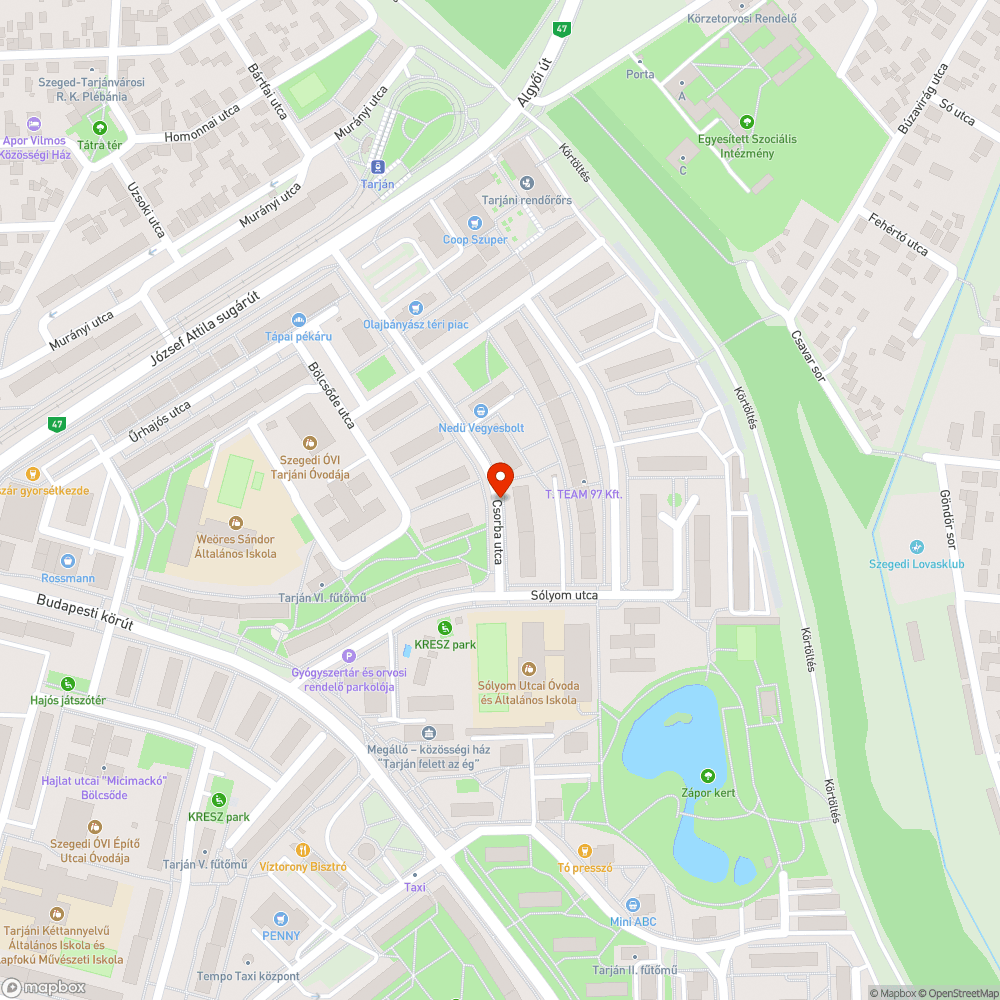 Autógumi a zöldövezetben - Csorba utca 8/a. bejelentés helye