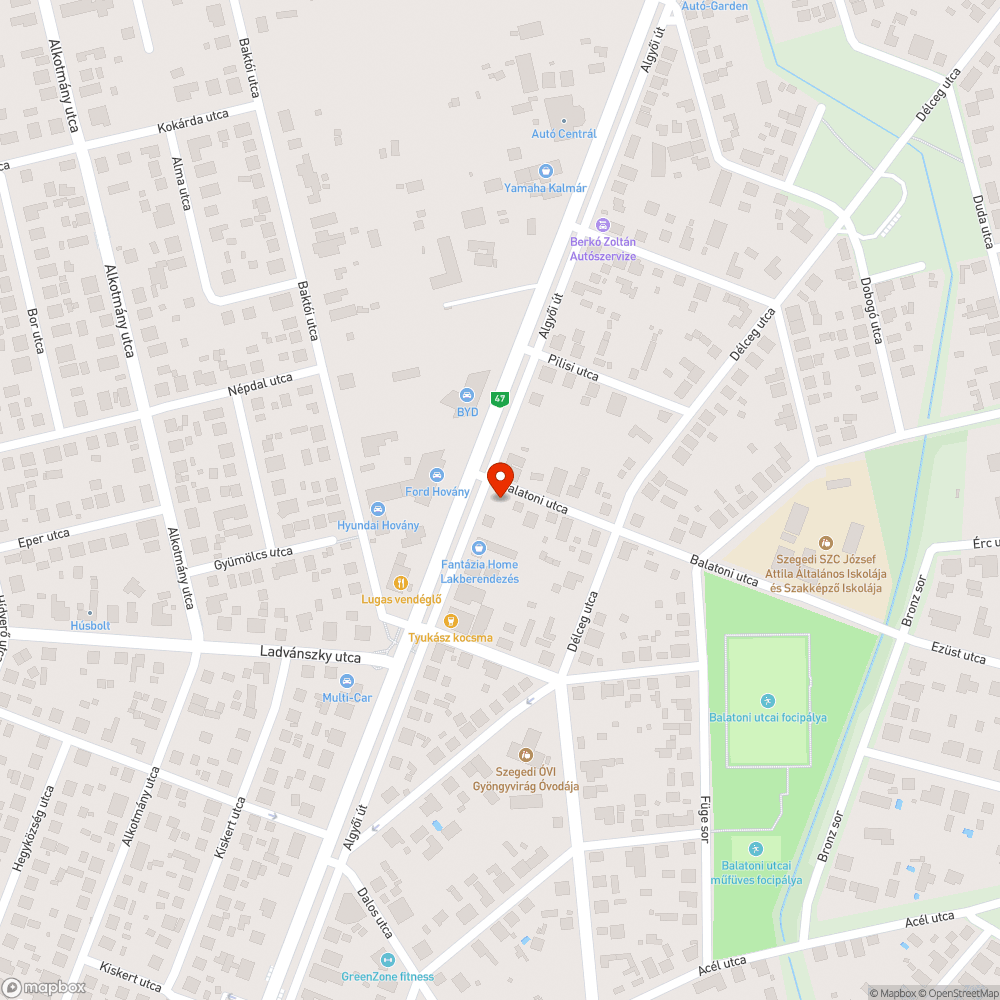 Autógumi a zöldövezetben - Algyői út 33. bejelentés helye