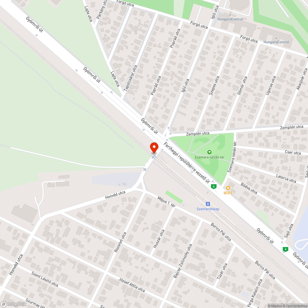 Szemeretelepi vasúti átjáró bejelentés helye