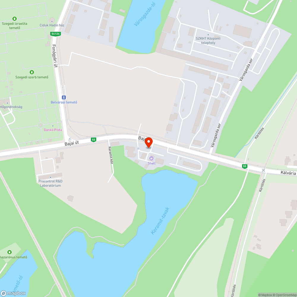 Lámpák nem világítanak - Bajai út, Shell kút bejelentés helye