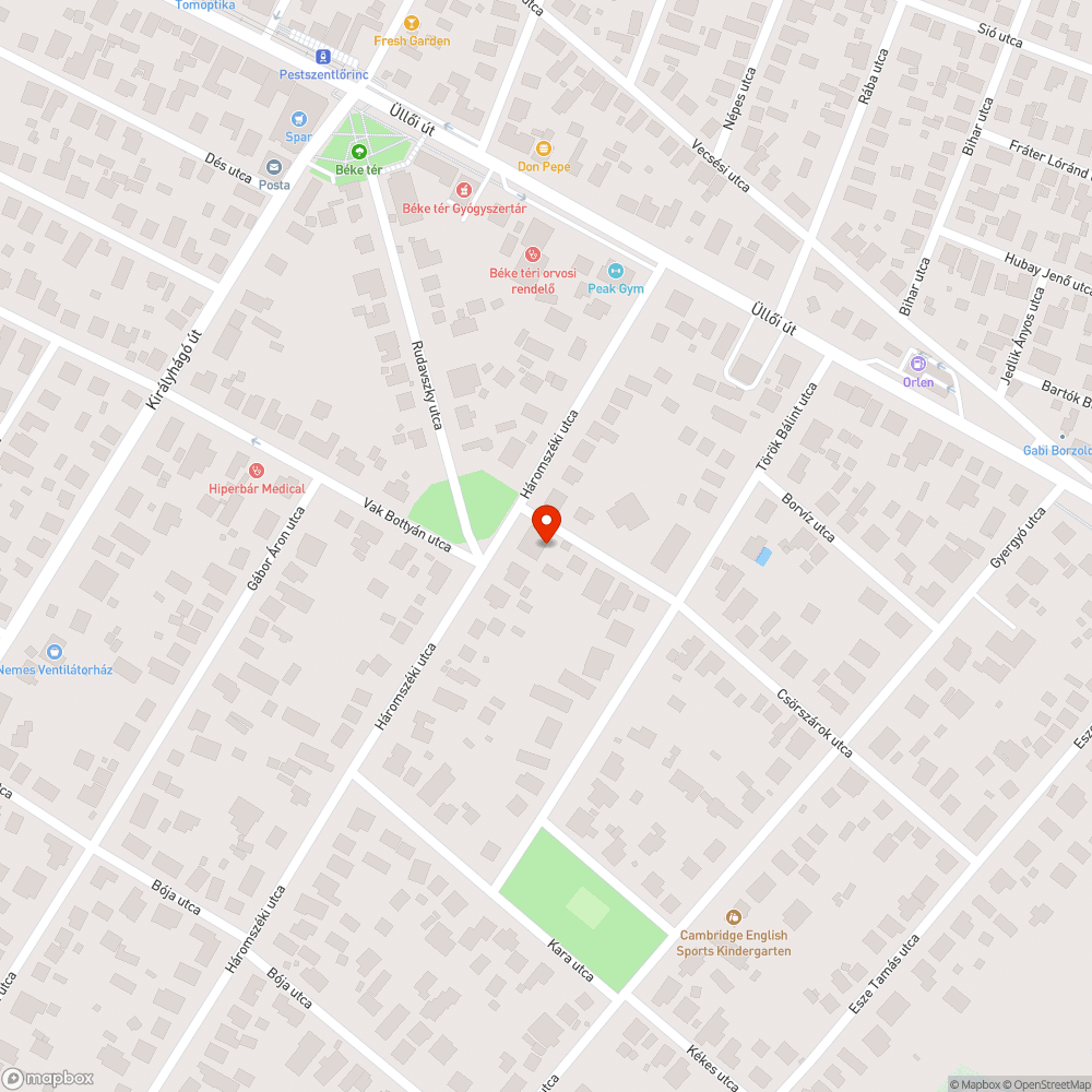 Botlásveszély bejelentés helye