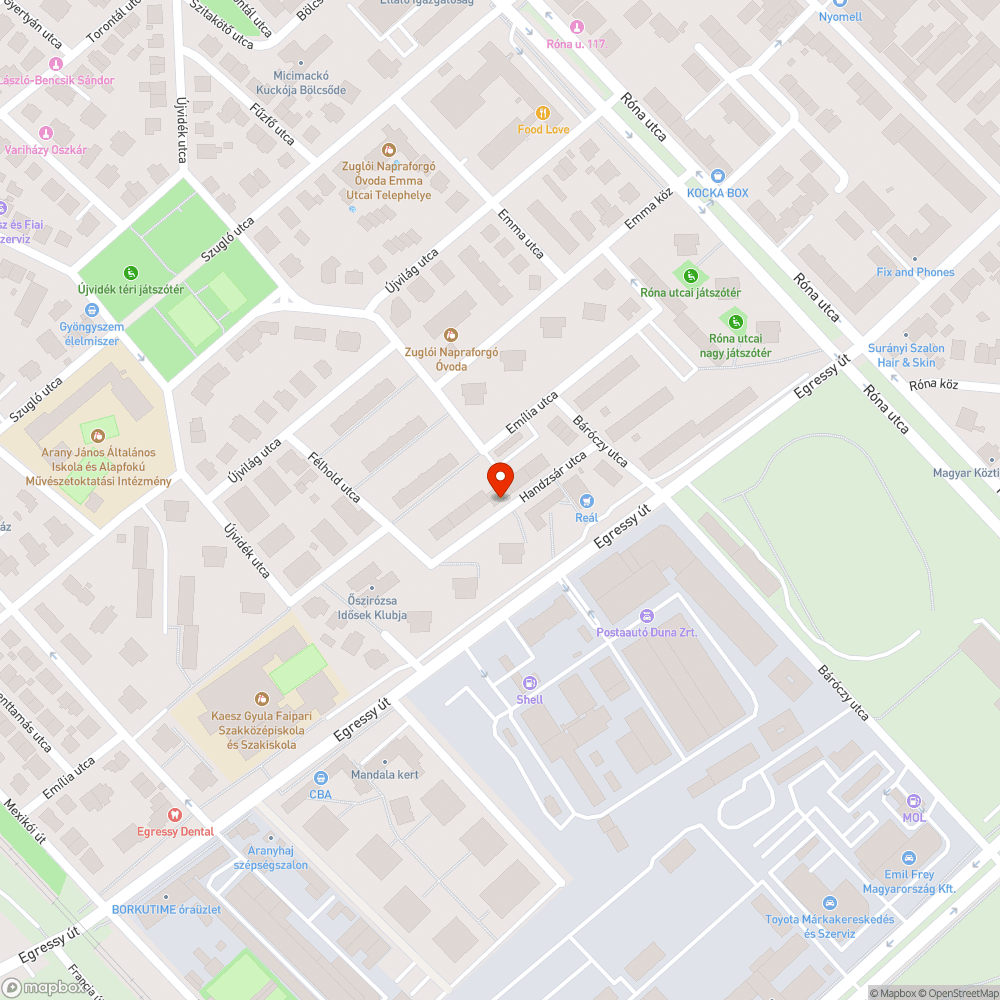 Handzsár utcai szemét bejelentés helye