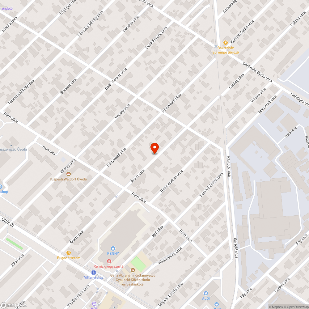 áram utca 34 előtt kátyú bejelentés helye