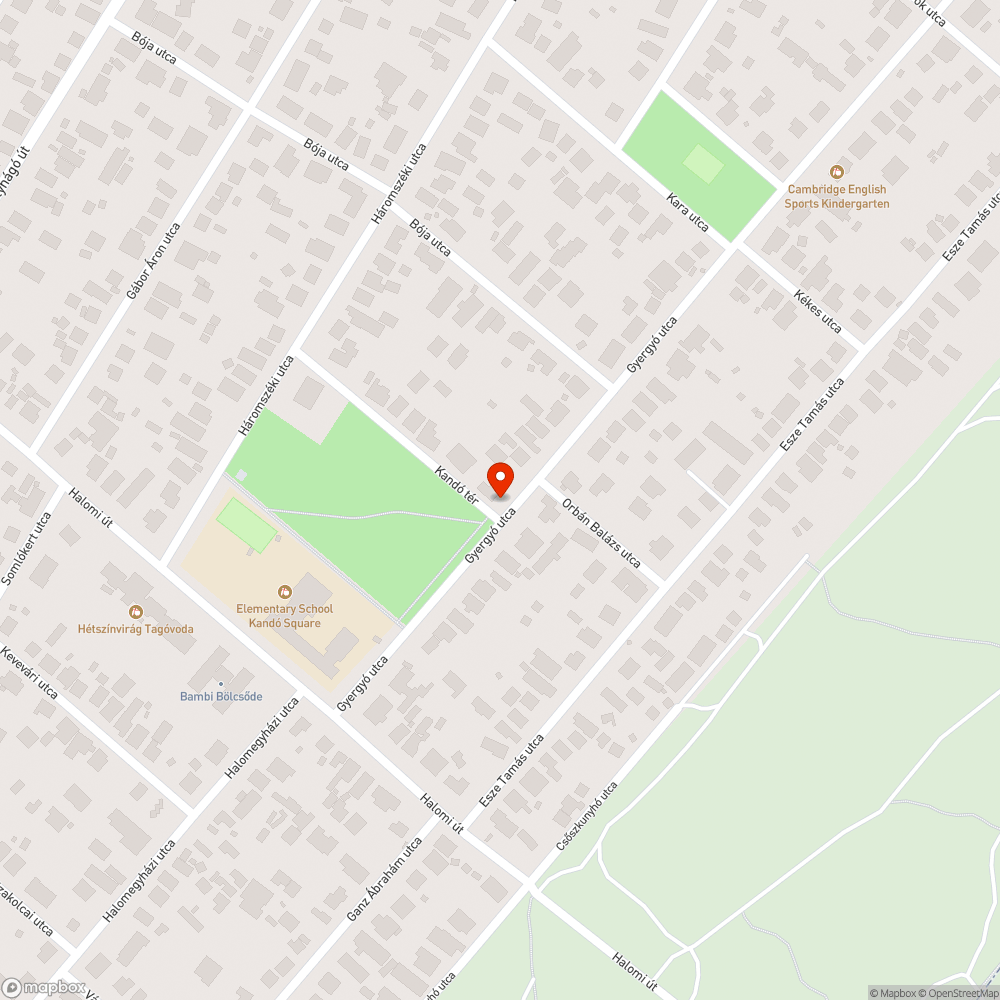 Kátyú a Kandó tér és a Gyergyó utca sarkán bejelentés helye