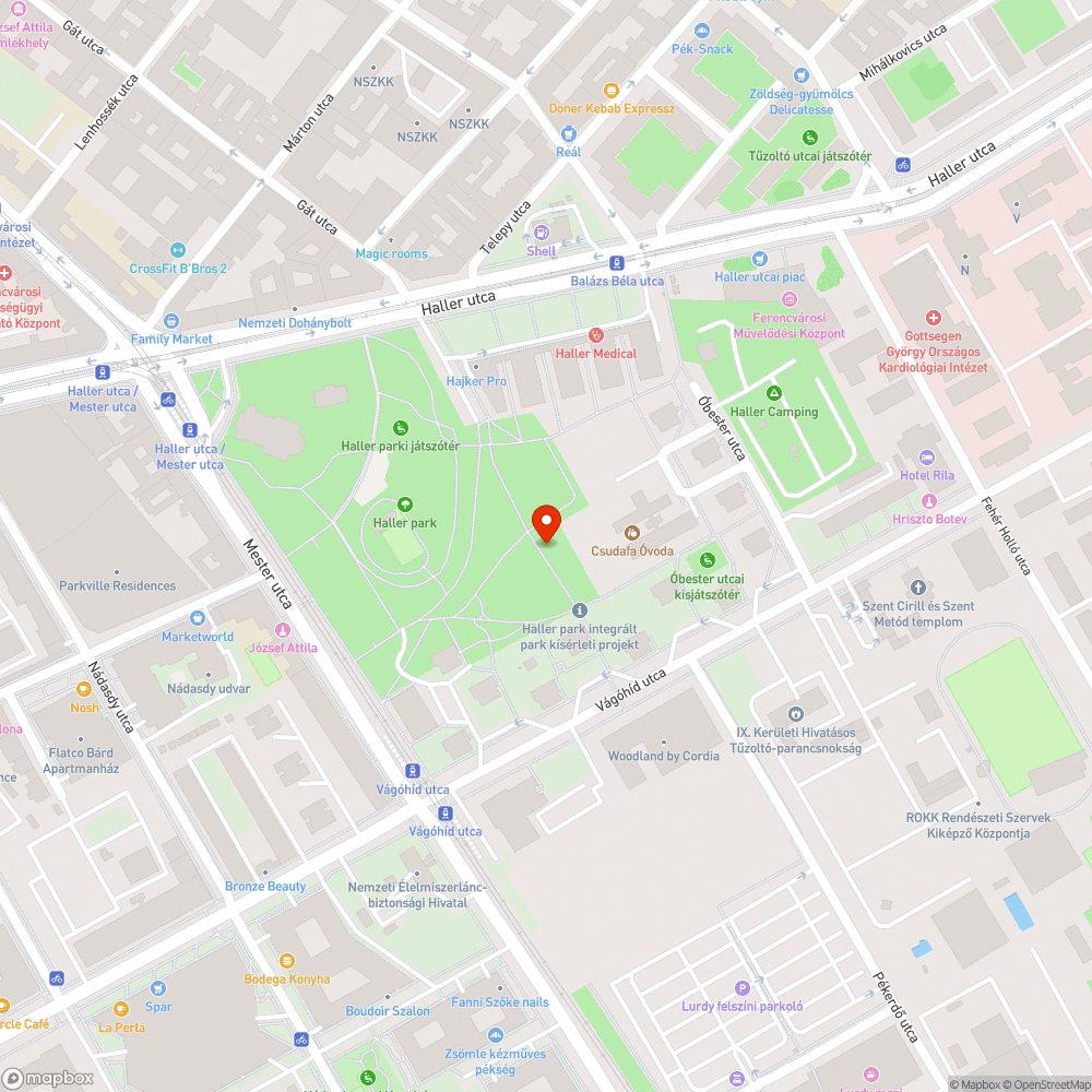 Rossz utak a Haller parkban bejelentés helye