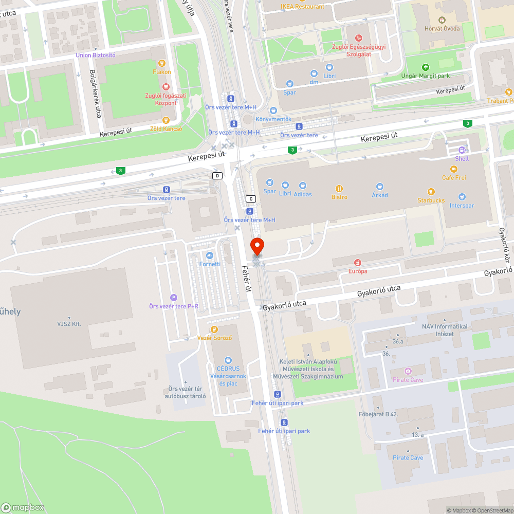 Csak gyalogost mutató piros lámpák gyalog-kerékpárúton bejelentés helye