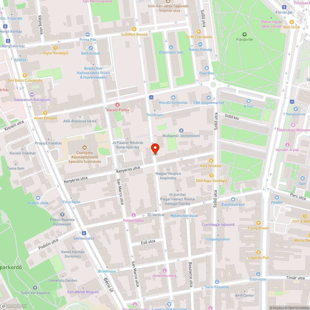 7 - Zápor utca Kenyeres sarok bejelentés helye