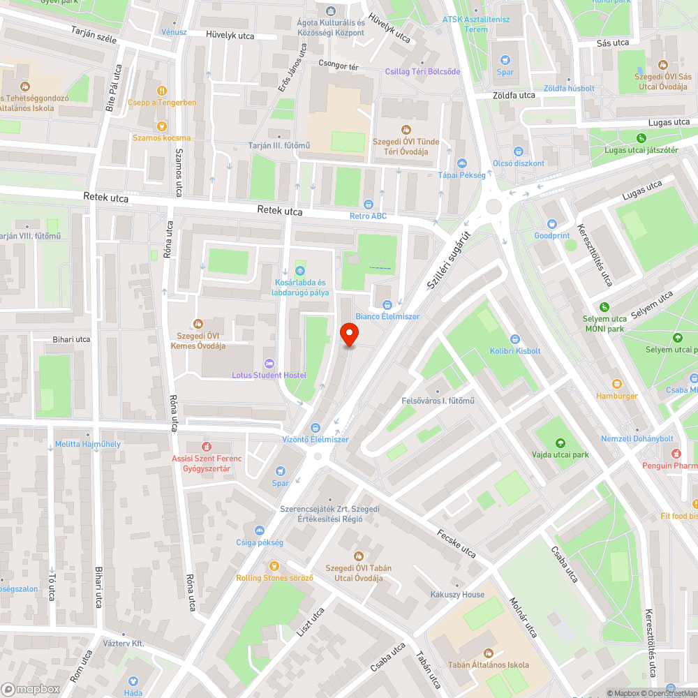 Autógumik a zöldövezetben - Szilléri sgt. 38/b. bejelentés helye