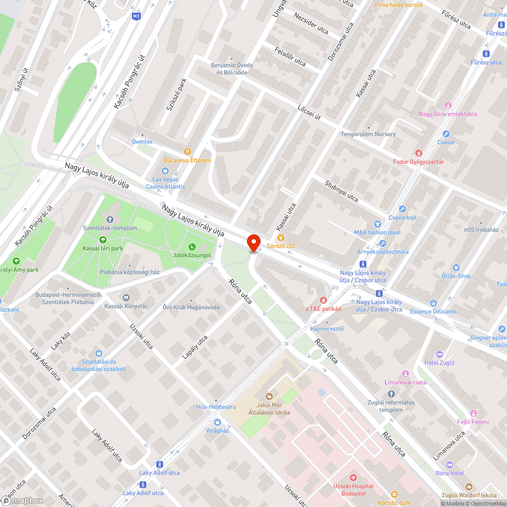 Hiányzó fényterelő bejelentés helye