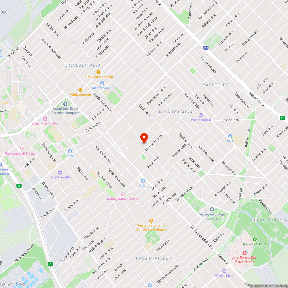 Kátyú bejelentés helye