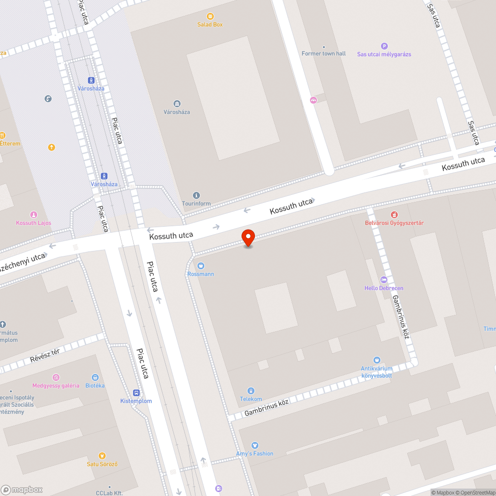 Hirdetőfelület a debrceeni kossuth utcán bejelentés helye