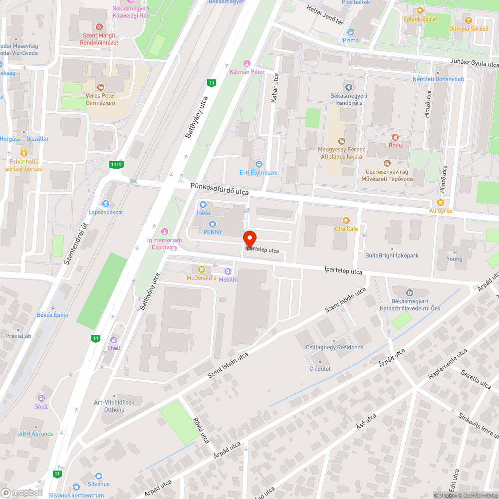 Elhagyott jármű bejelentés helye