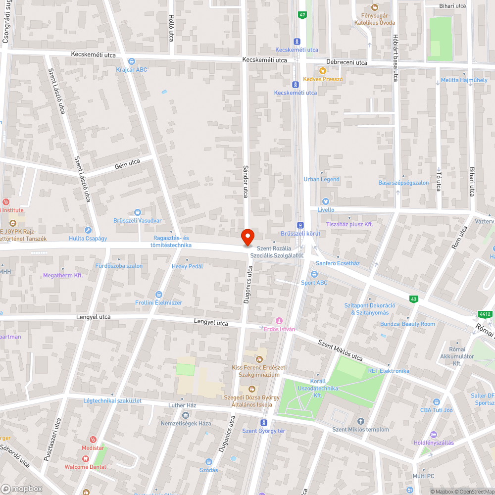 ..üsszeli ..rút - Brüsszeli krt. és Dugonics utca sarka bejelentés helye