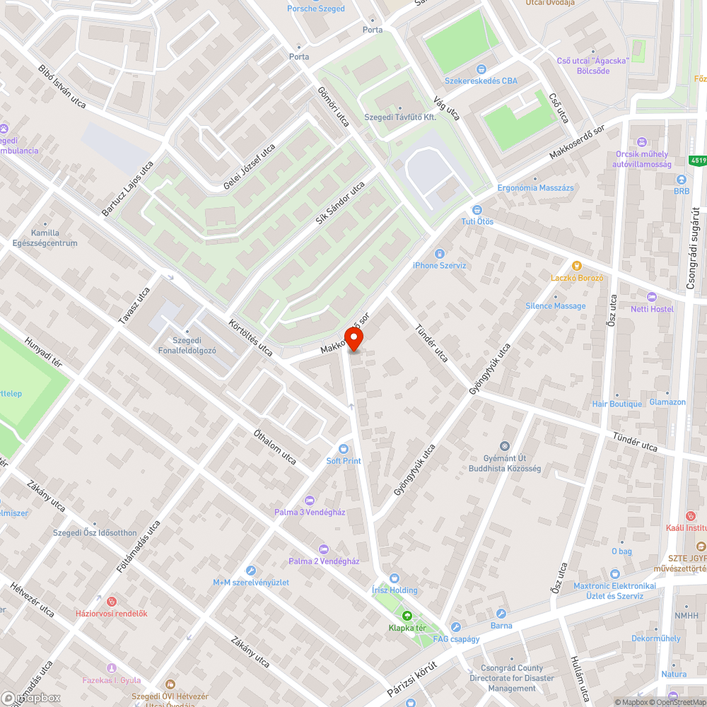 Autógumik a zöldövezetben - Jakab Lajos utca 21. bejelentés helye