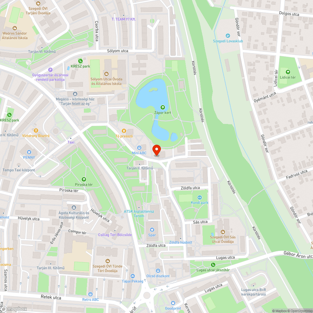 Autógumik a zöldövezetben - Pentelei sor 2. bejelentés helye