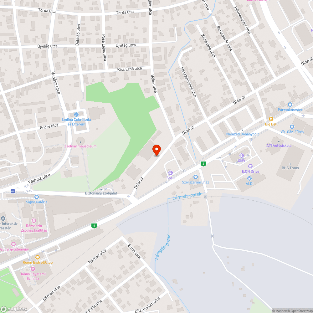 Pécs, Diósi út közmüvesités utáni helyrehozatala bejelentés helye