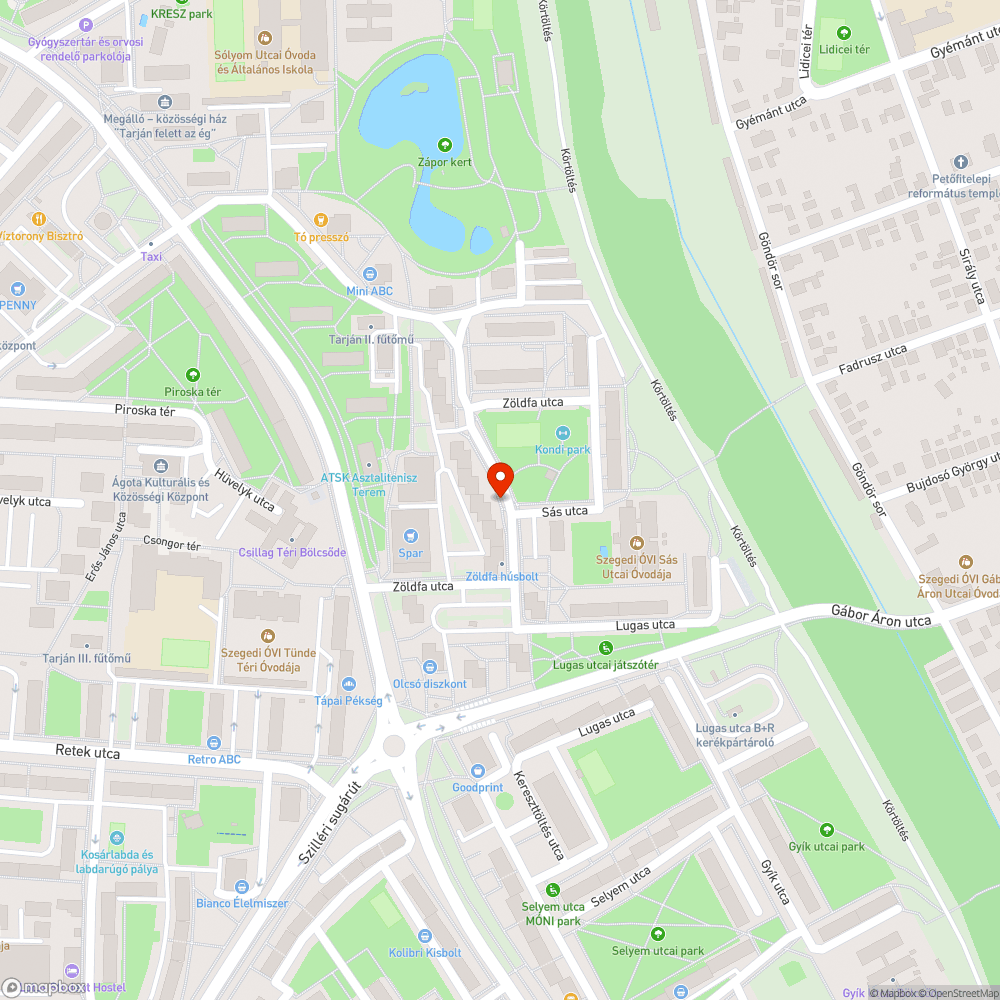 Autógumik a kertben - Zöldfa utca 6. bejelentés helye