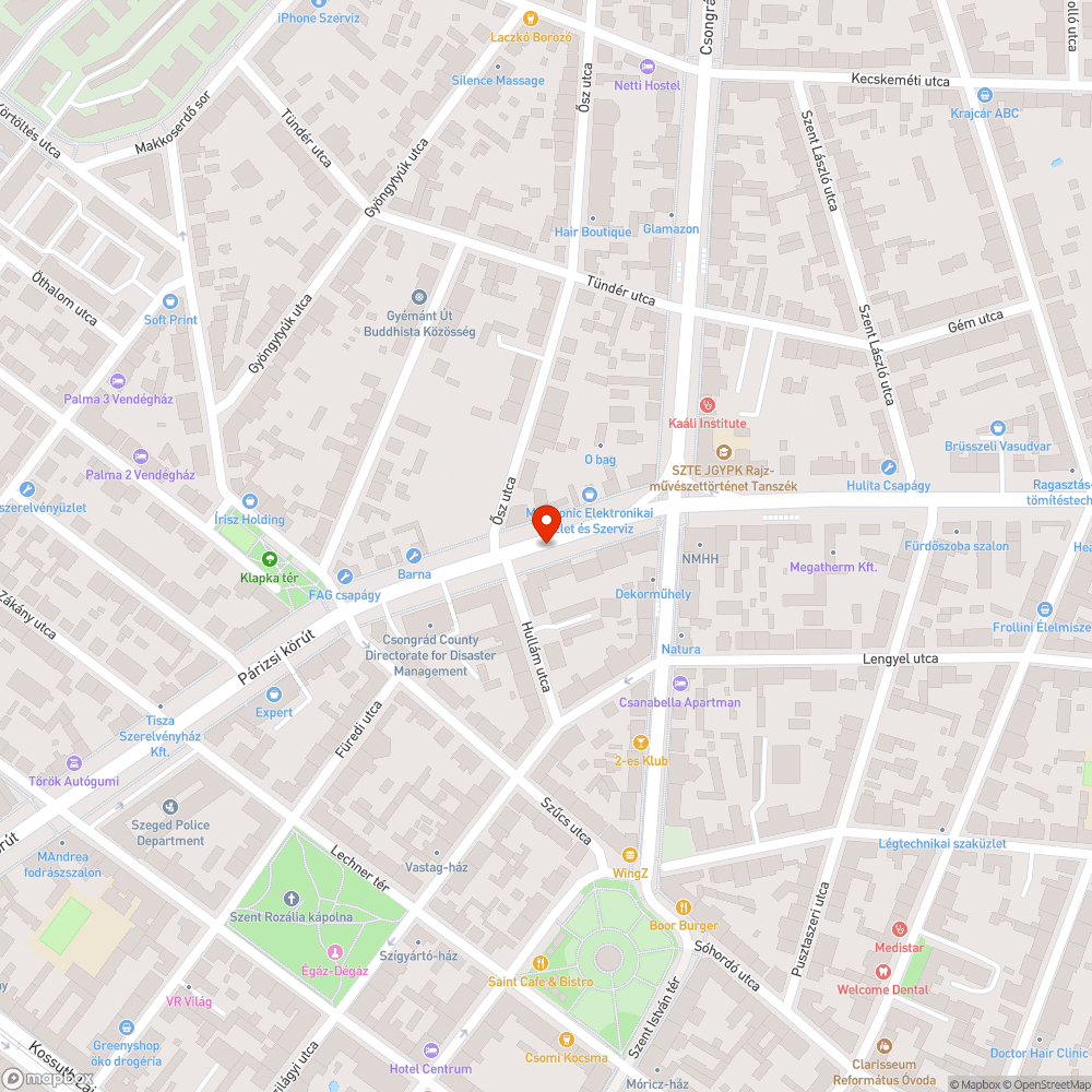 Kopott és sérült az autószervizt jelző tábla - Berlini körút 8. bejelentés helye