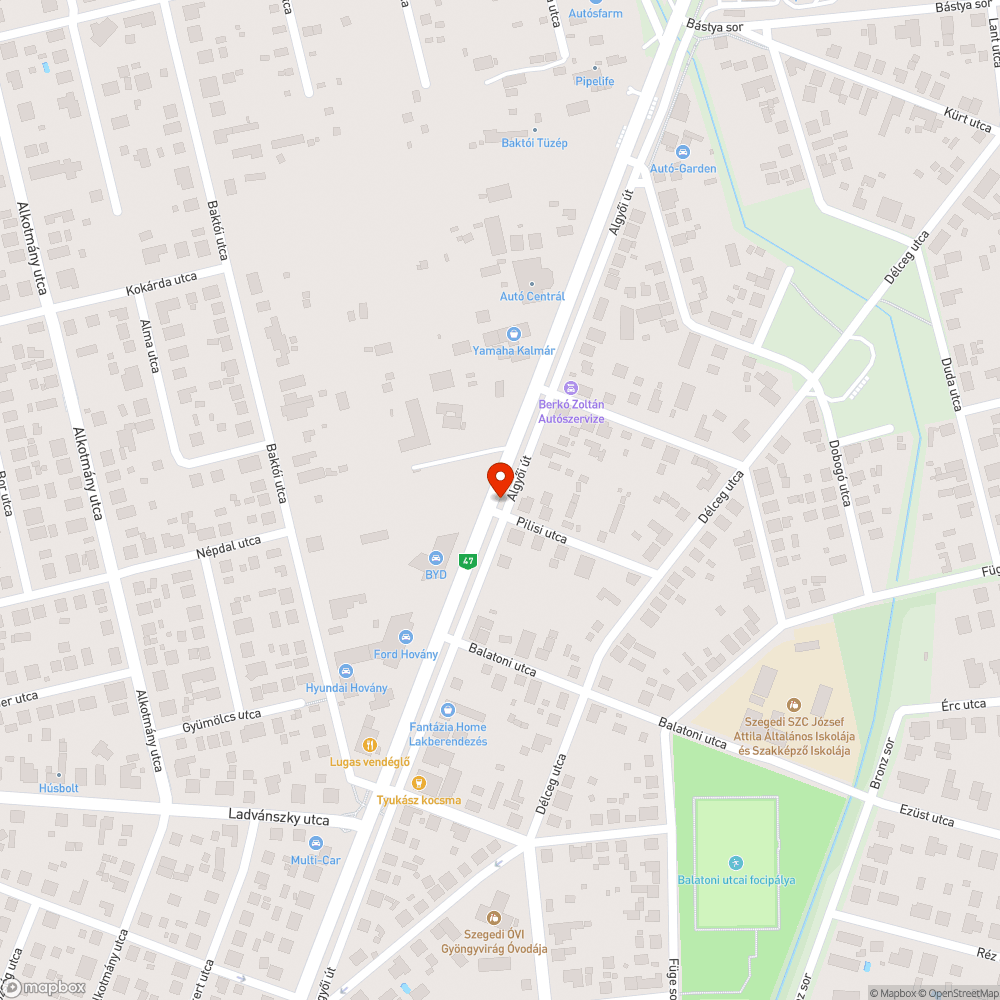 Kátyú az úton - Algyői út és Pilisi utca sarka bejelentés helye