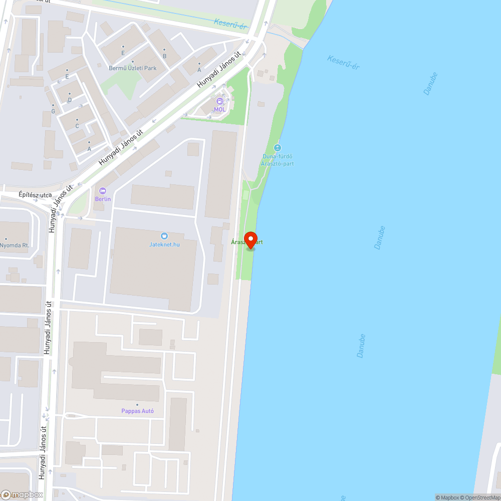 Szemét a dunaparton bejelentés helye