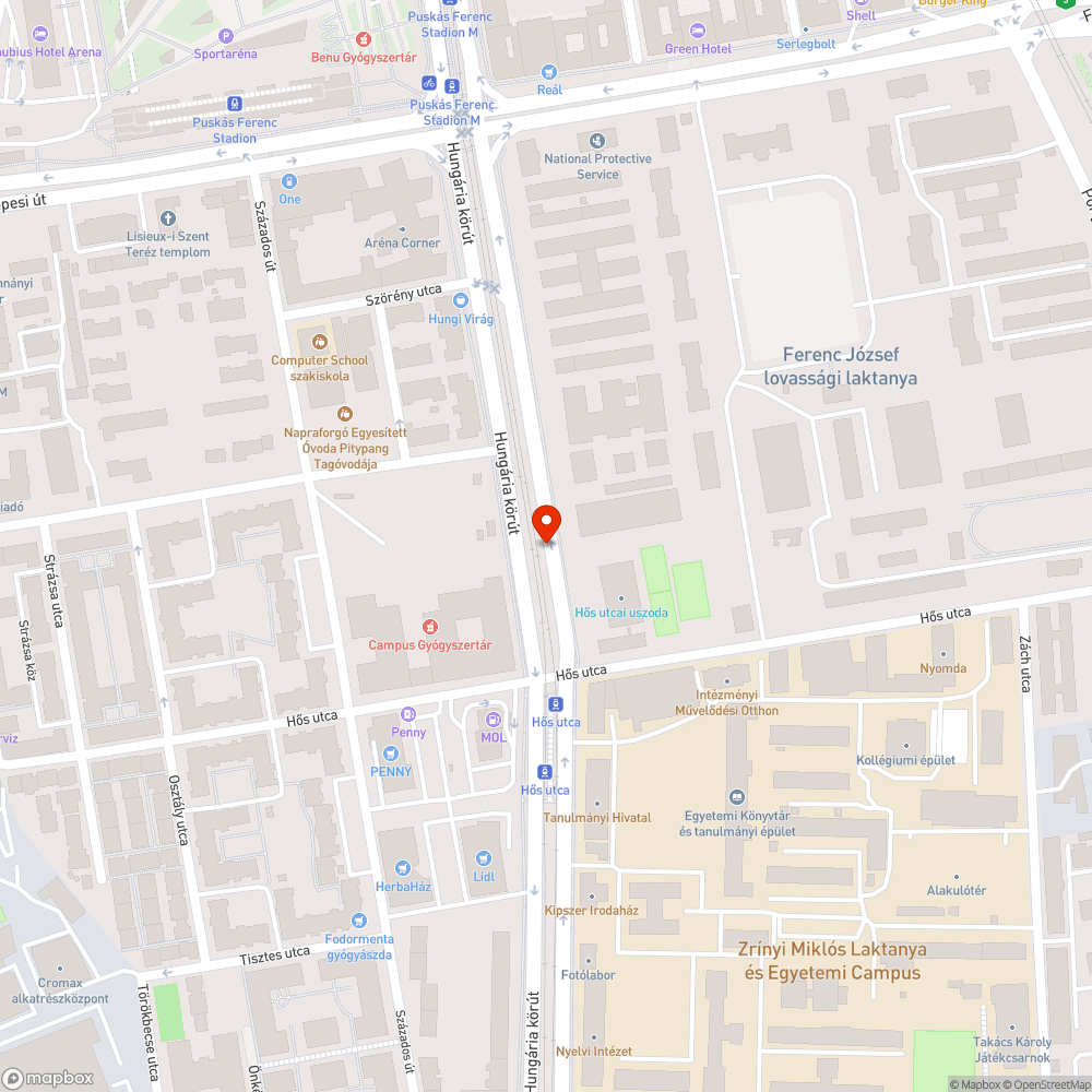 Fényszennyezés a Hungária körútról bejelentés helye