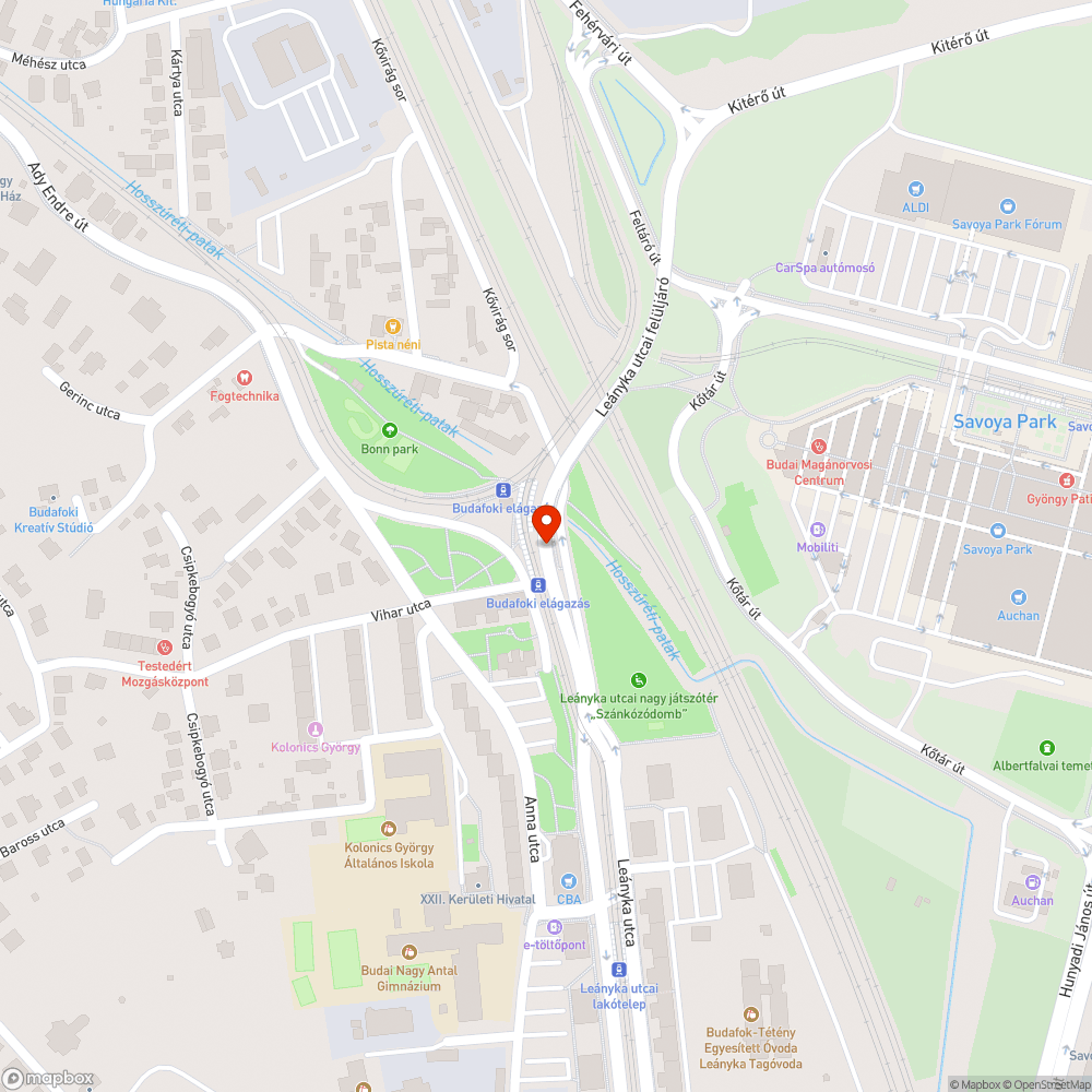 Kátyú a felüljárón bejelentés helye