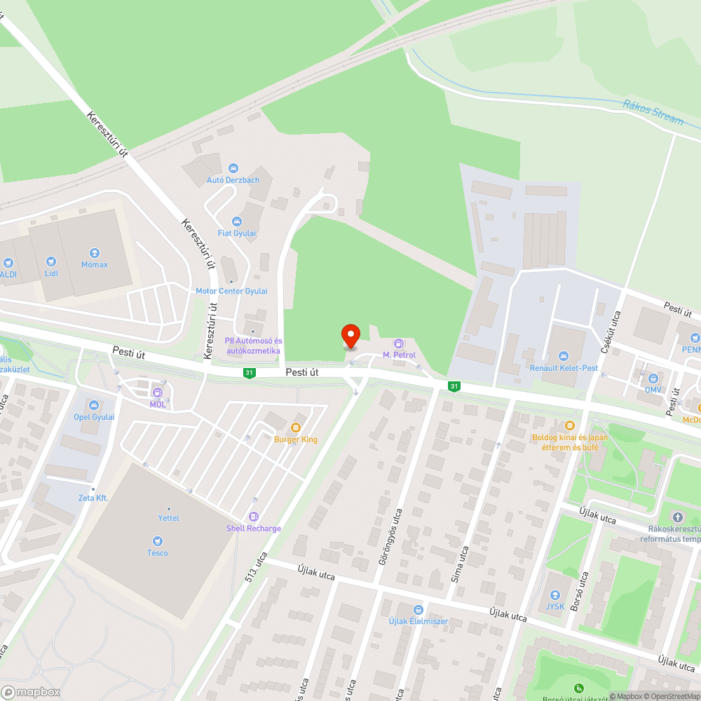 Járhatatlan gyalogátkelő bejelentés helye