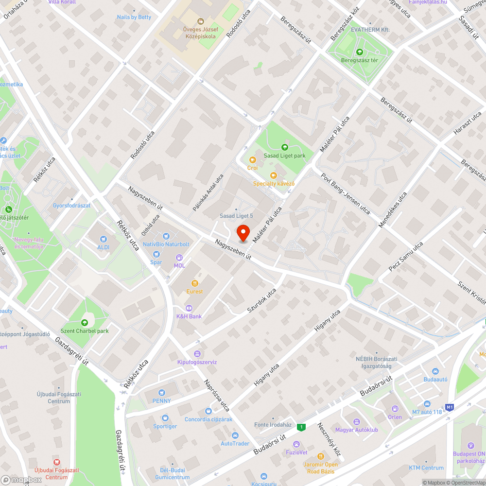 Nagyszeben út - Maléter Pál parkolás bejelentés helye