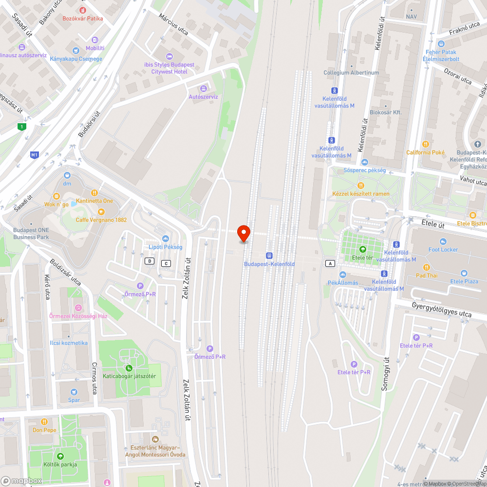 Kelenföld 14-15-ös vágány, rossz lift bejelentés helye