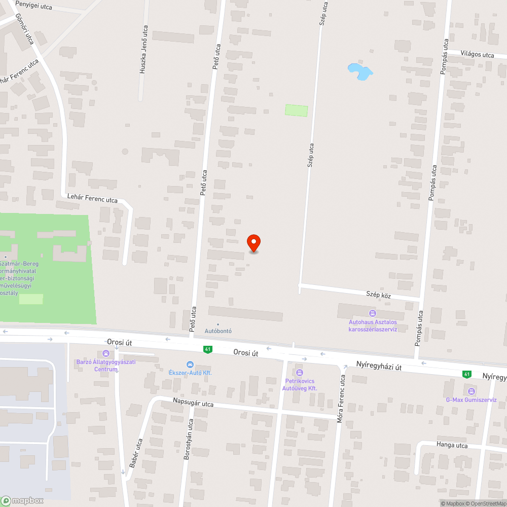 Orosi kerékpár út rendbetétele.  . bejelentés helye