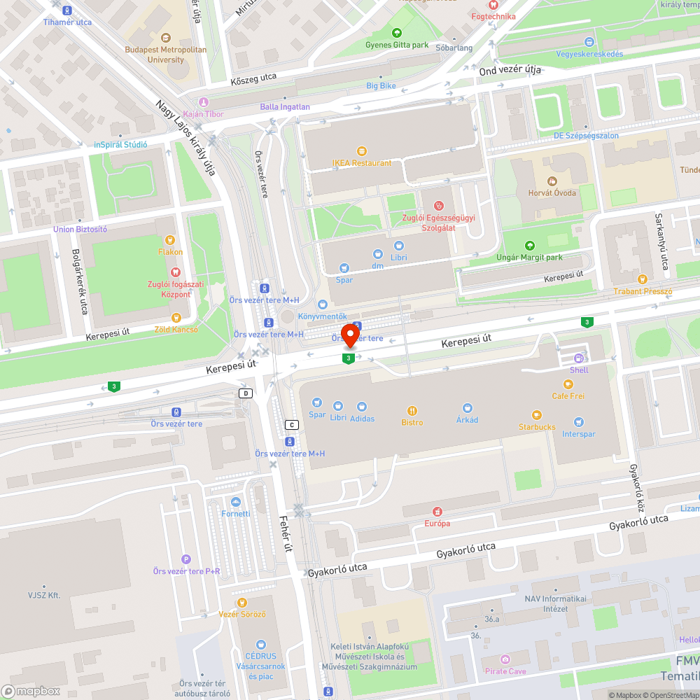 Graffitis váró bejelentés helye