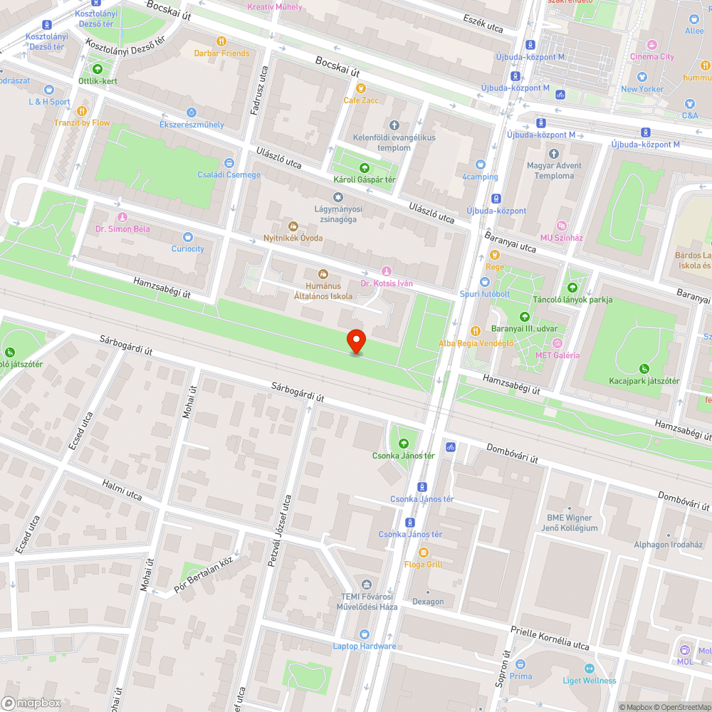 Eldőlt szemétgyűjtő a Hamzsabégi parkban bejelentés helye