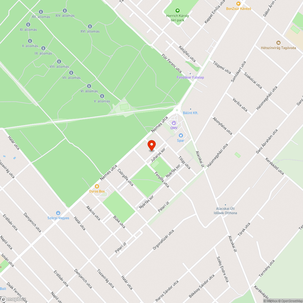 Megsüllyedt járda bejelentés helye