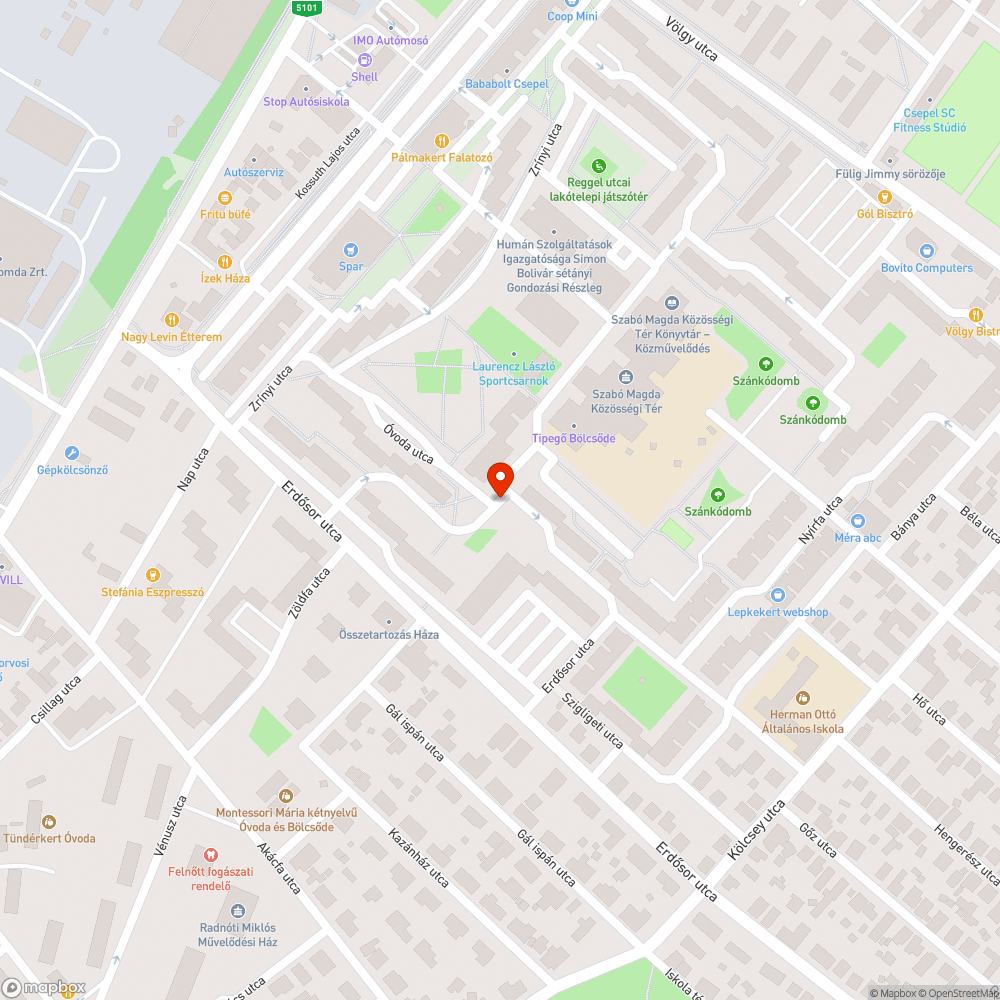 Kátyú bejelentés helye