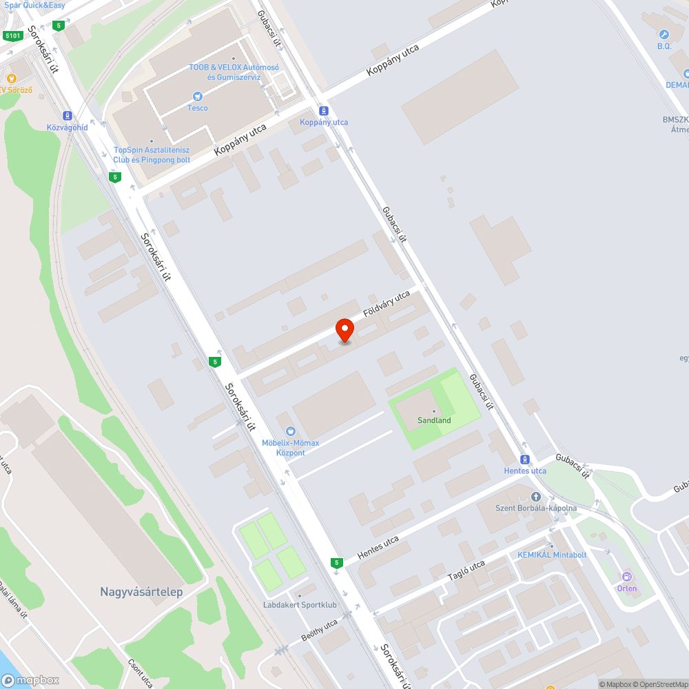 Megsüllyedt úttest bejelentés helye