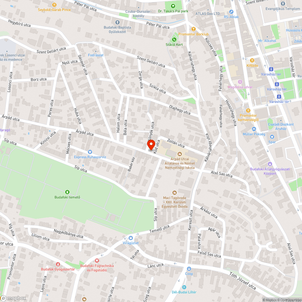 Parkoló bejelentés helye