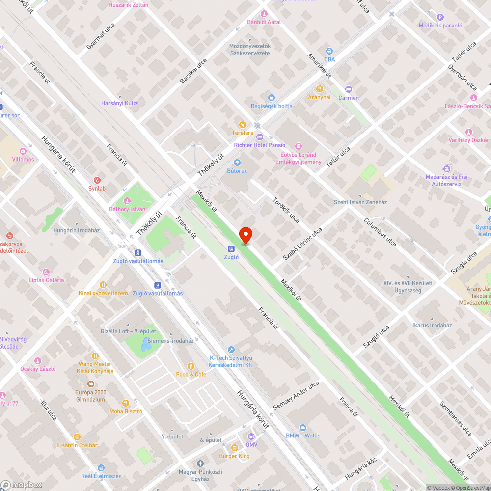 Elhagyott jármű bejelentés helye