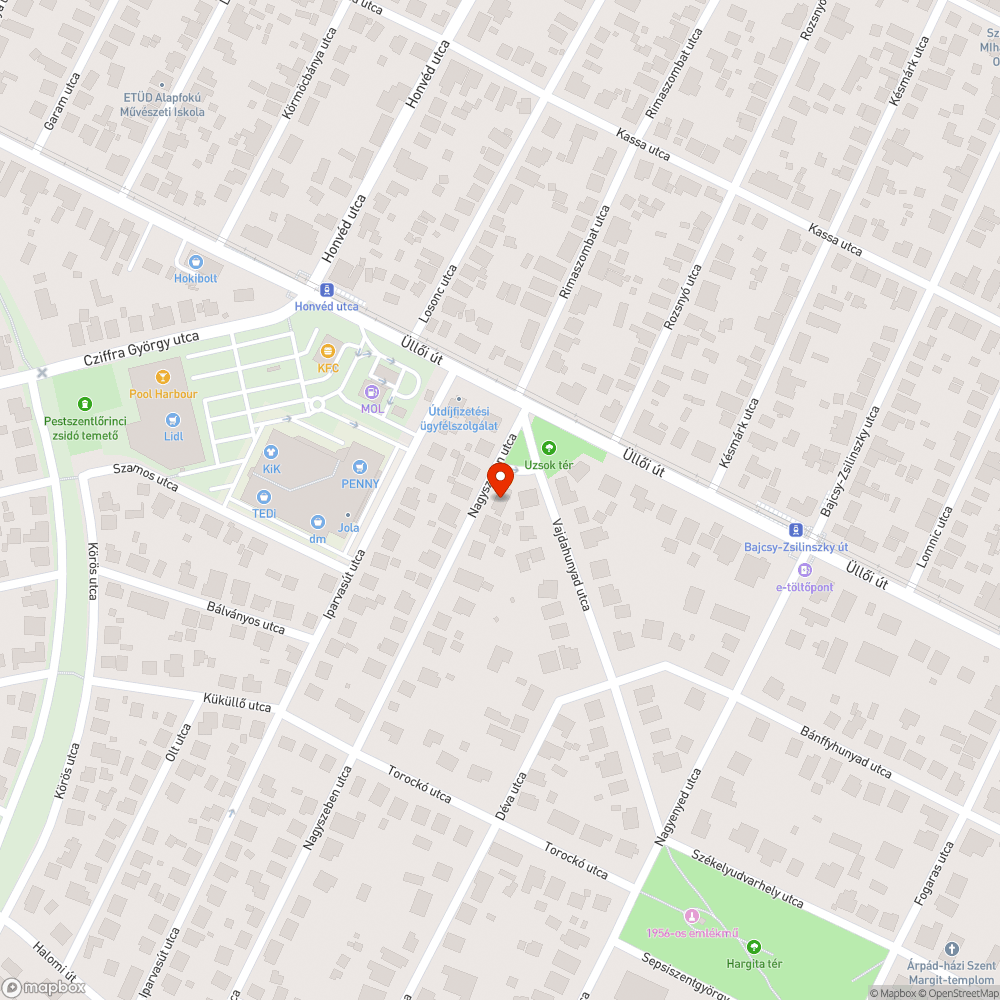 Botlásveszélyes járda bejelentés helye