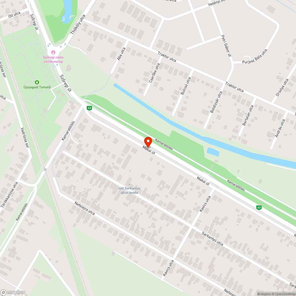 Üres táblakeret - Makai út 198. bejelentés helye