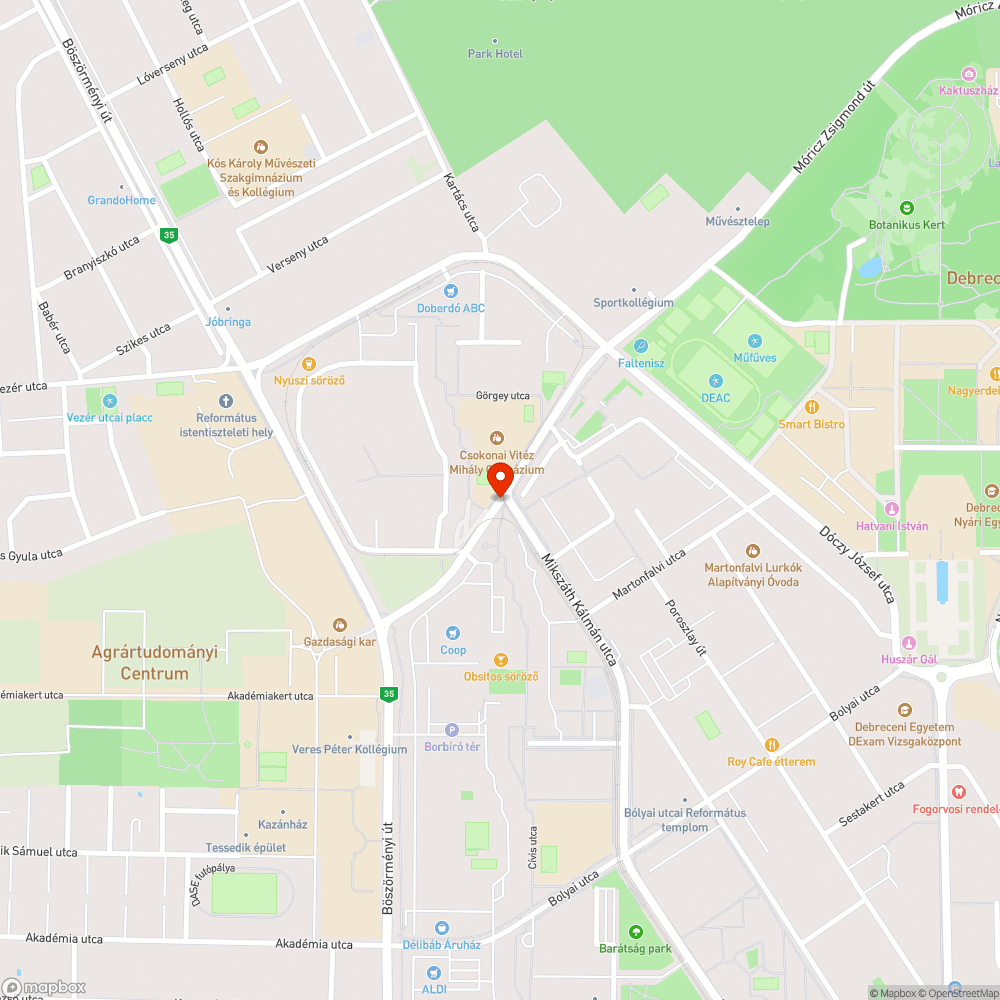 Kanyarban visító villamos bejelentés helye