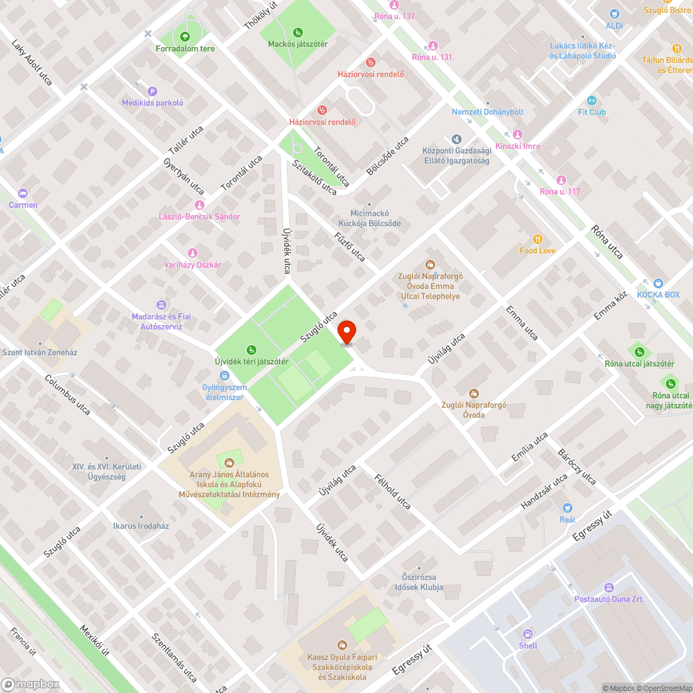 Kidőlt fa bejelentés helye