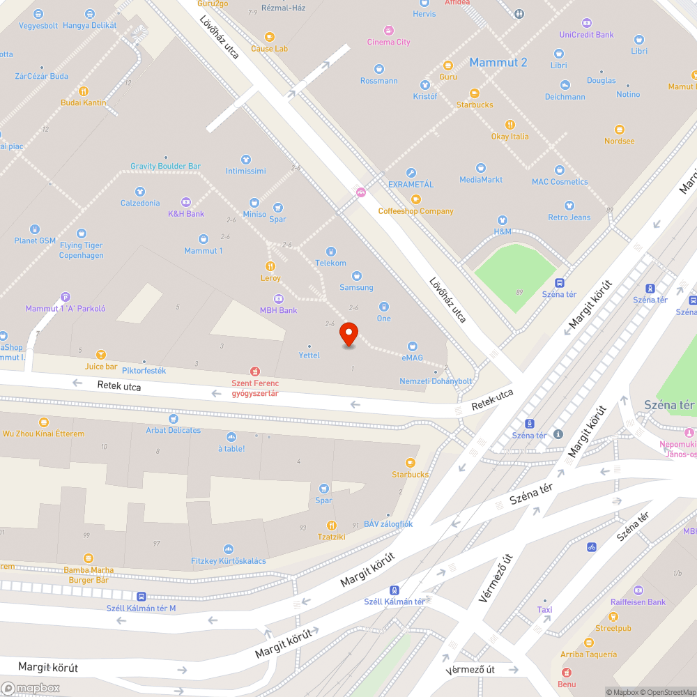 Veszélyes kiálló lemez a Mammutnál bejelentés helye